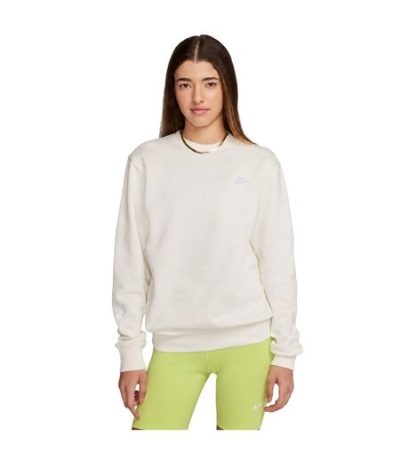 Mens Club Logo Crew Neck Sweatshirt Sail White Nike