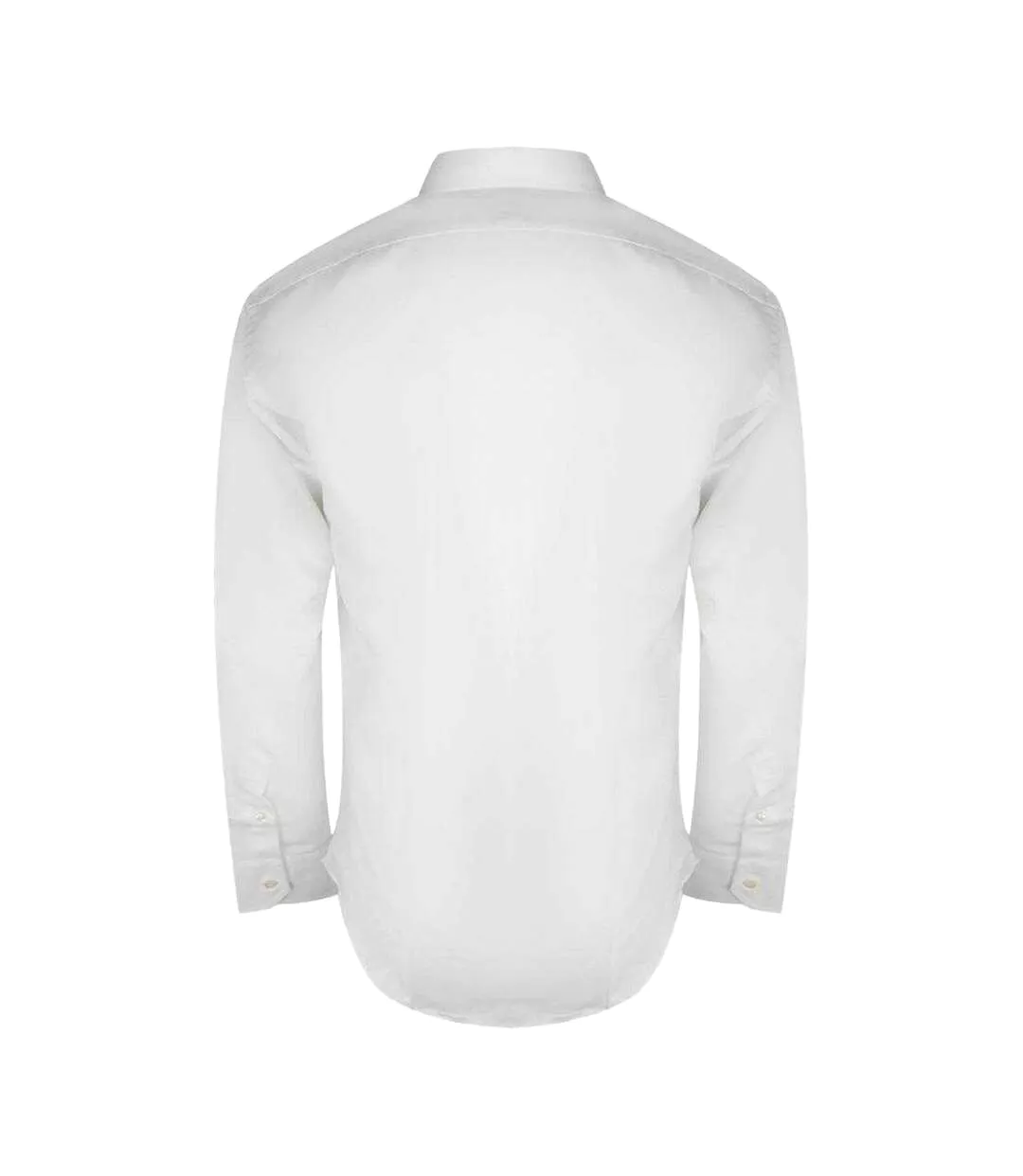 Mens Embroidered Logo Long-sleeved Shirt White Aquascutum-2