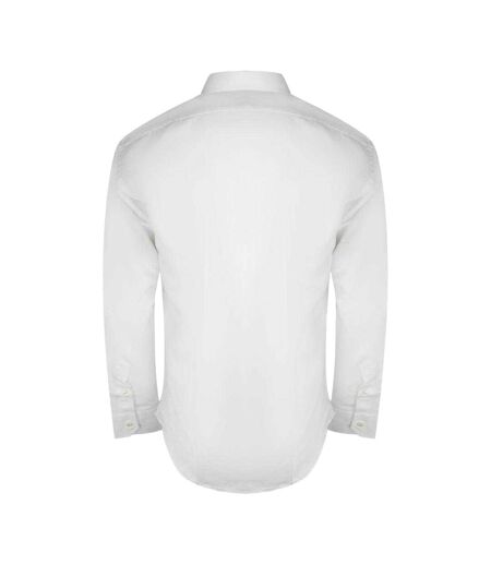 Mens Embroidered Logo Long-sleeved Shirt White Aquascutum