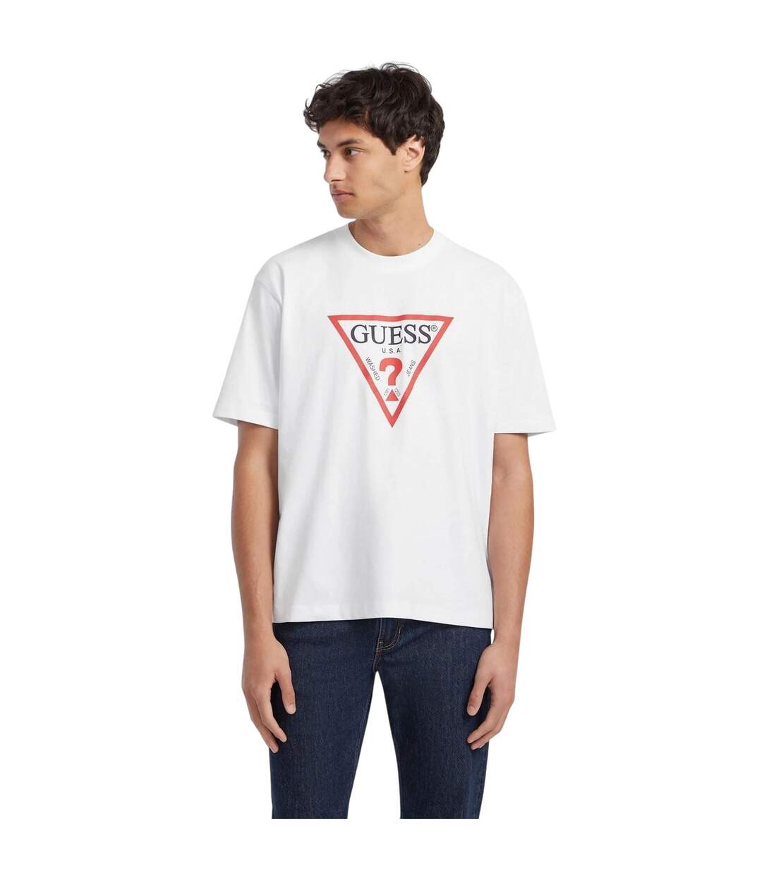 T-shirt Jeans Iconic Homme Blanc Pur Guess-2