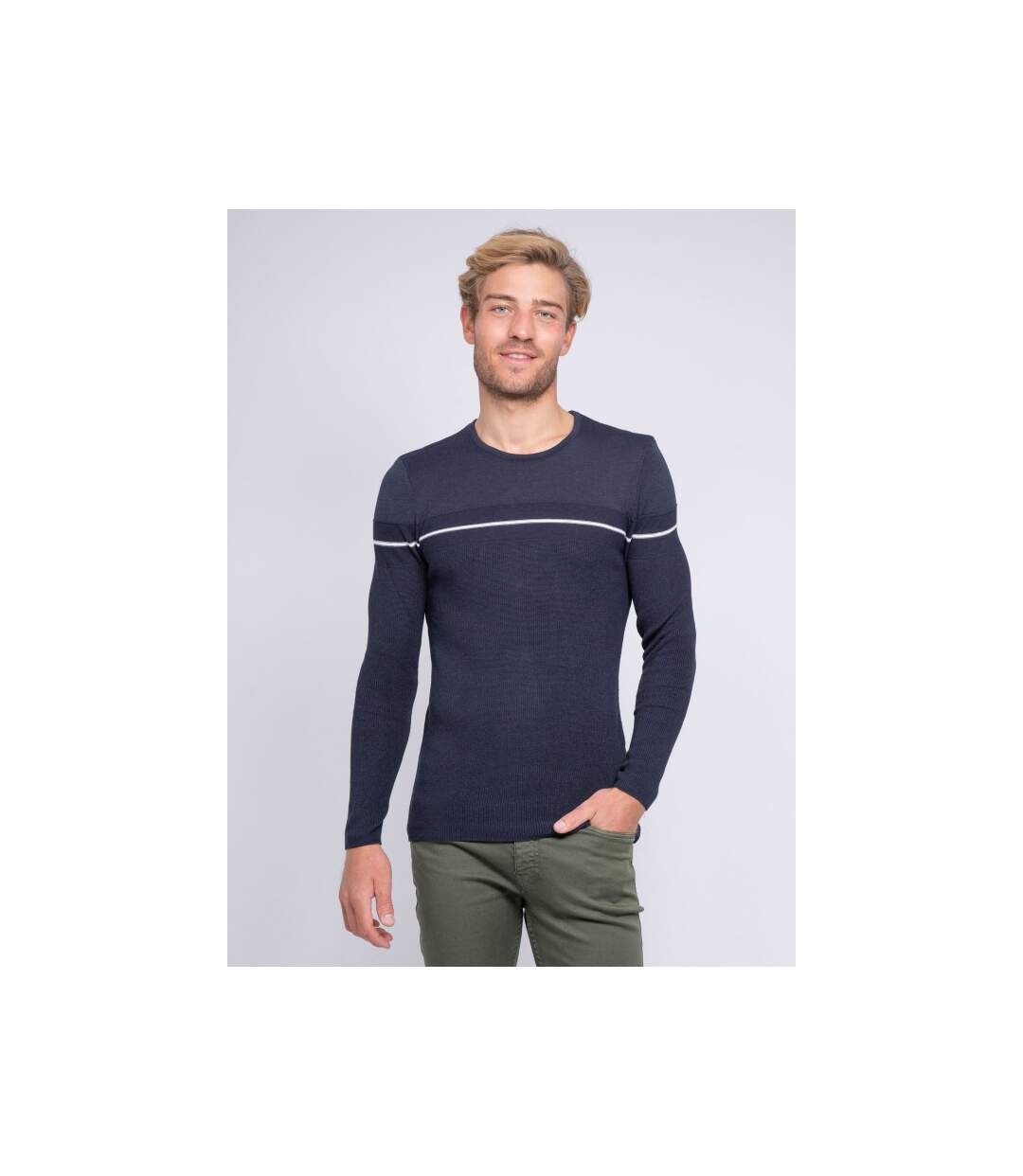 Pull fin col rond LARSONY-1