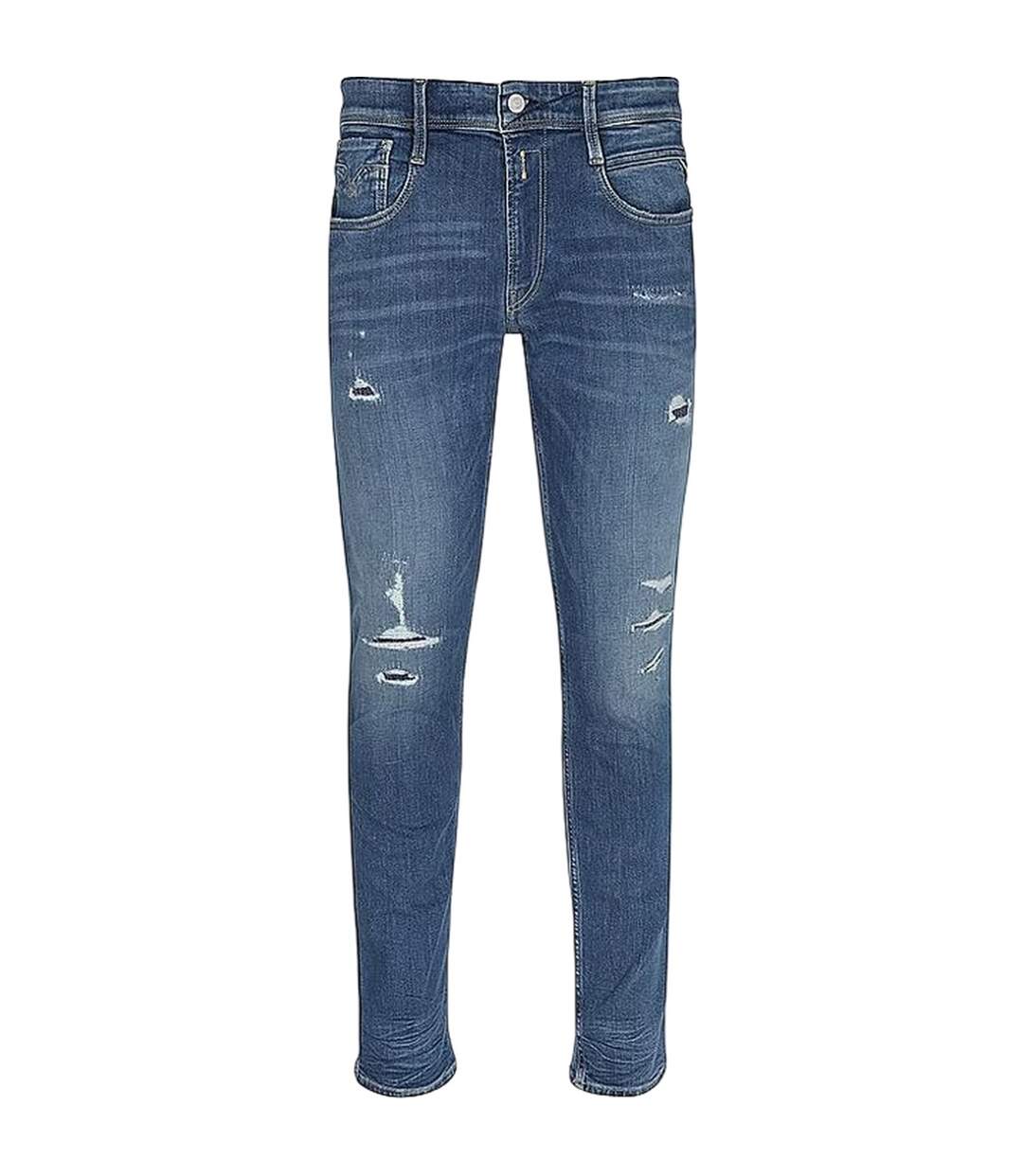 Mens Anbass Cotton Slim Jeans Blue Replay-1