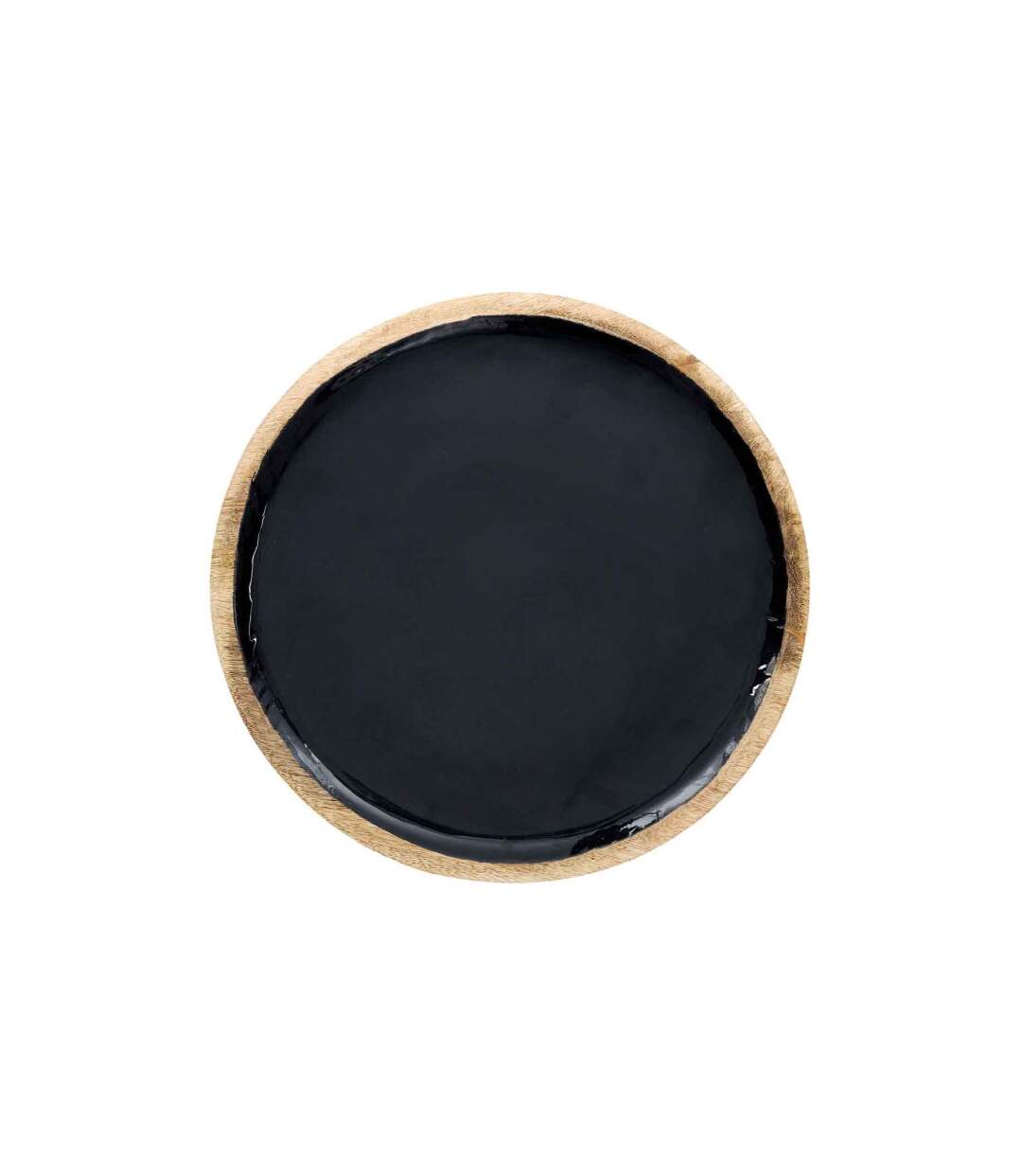 Dessous d'Assiette en Bois Black Forest 35cm Noir-1