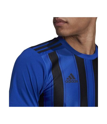 Maillot Manches Courtes Foot Motif/style À Rayures Homme Bleu Adidas