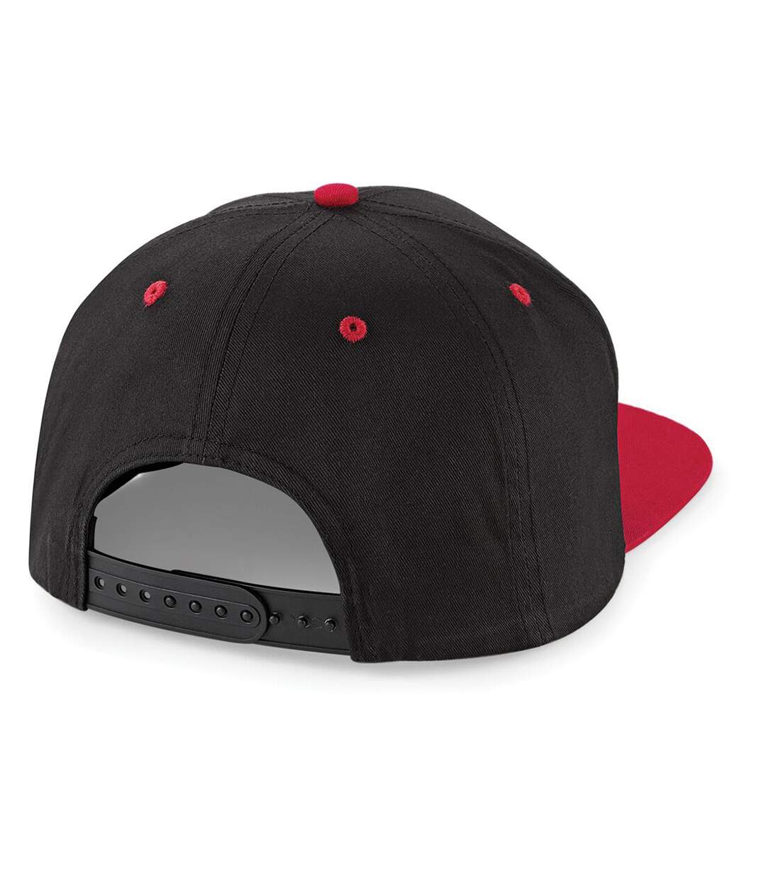 Beechfield Unisex 5 Panel Contrast Snapback Cap (Black/ Classic Red) - UTRW4072-2