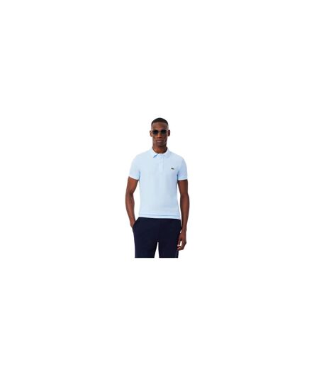 Mens Pima Cotton Short-sleeved Polo Shirt Blue Lacoste