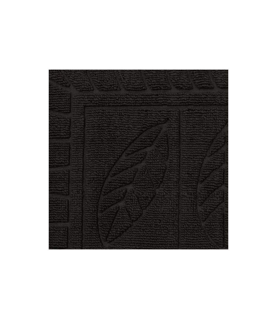 Tapis d'Entrée Demi-Lune Feuilles 45x75cm Noir-2