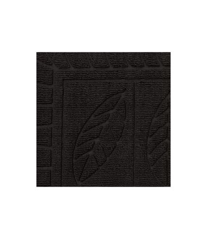 Tapis d'Entrée Demi-Lune Feuilles 45x75cm Noir