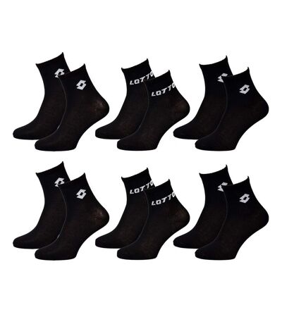 Chaussettes Femme LOTTO Socquettes Tiges 2 tiers Pack de 6 Paires WOMEN QUARTER NOIR