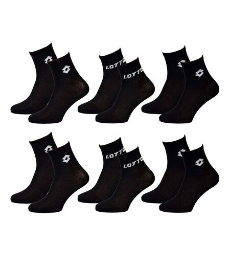 Chaussettes Femme LOTTO Socquettes Tiges 2 tiers Pack de 6 Paires WOMEN QUARTER NOIR