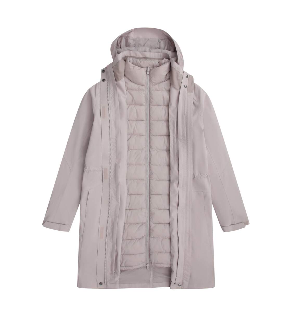 Womens/ladies Evie 3 In 1 Waterproof Padded Jacket Cream Animal-2