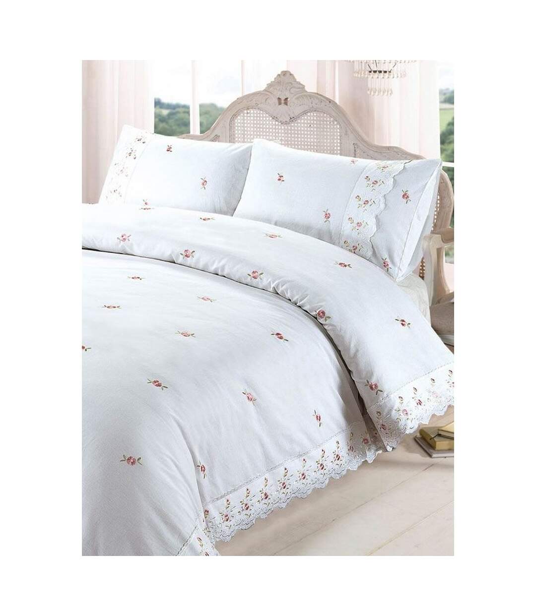 Sophie floral duvet cover set white/pink Rapport-1