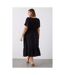 Dorothy Perkins Womens/Ladies Slub Plus Angel Sleeve Midi Dress (Black) - UTDP2397