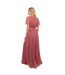 Womens/ladies Wrap Fitted Flutter Bridesmaid Maxi Dress Rose Anaya With Love-2