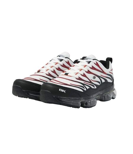 Mens Urbex Mesh Air Cushioned Trainers White Black Red British Knights