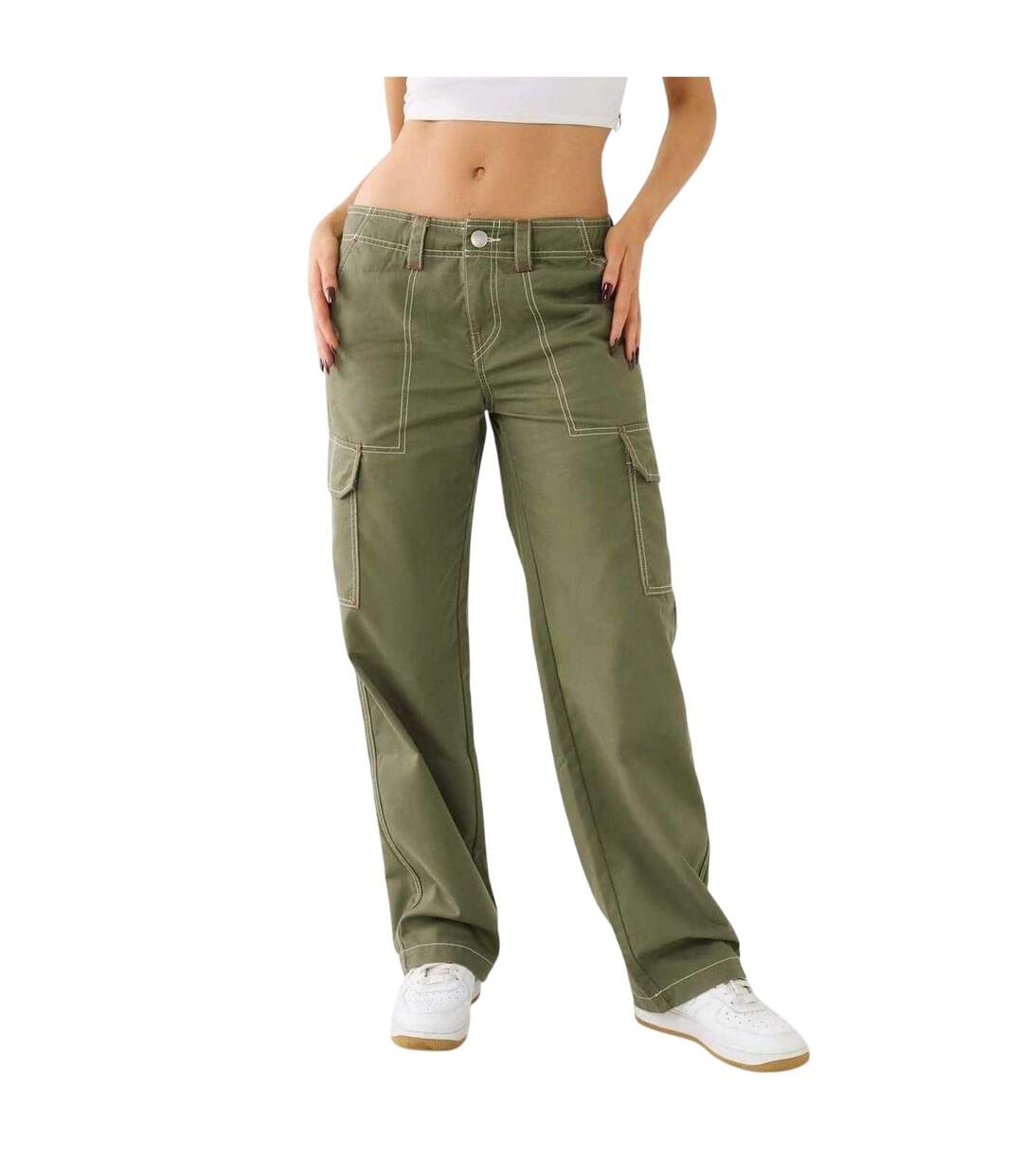 Pantalon À Poches Motif/style Militaire Femme Olive True Religion-2