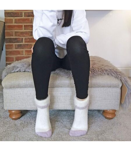 1 Pack Ladies Alpaca Wool Slipper Bed Socks with Star Grips