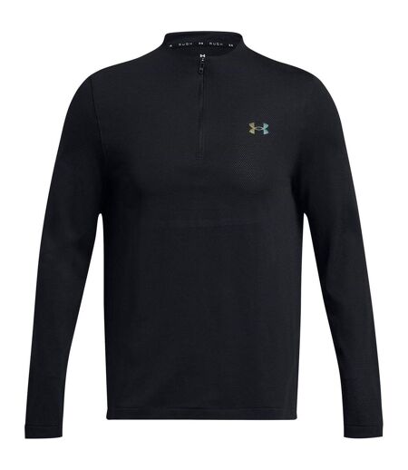 Mens Rush Long-sleeved Technical Top Black Under Armour