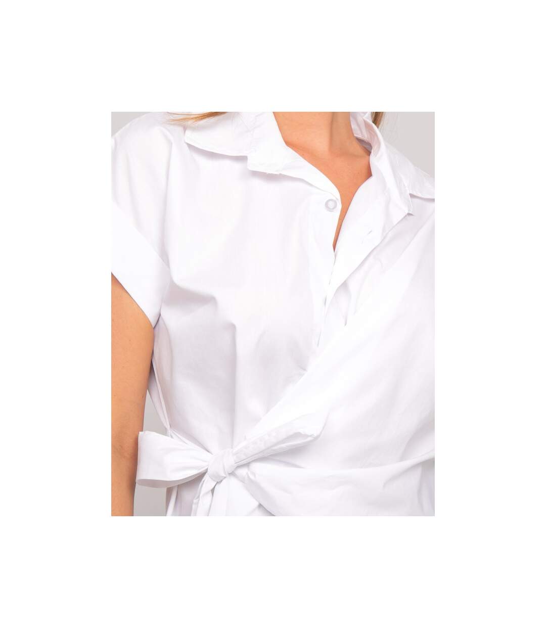 Chemise manches courtes nouée coté OMERVA - Dona X Lisa-3