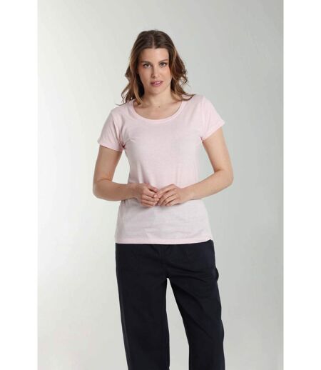 Tee shirt col rond manches courtes femme Marine Pot Pourri(Rose) | Gerard Pasquier