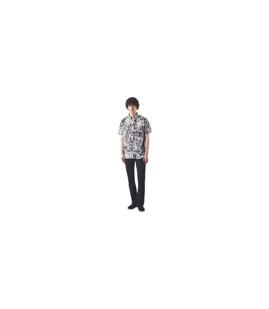 Mens Molineux Regular Short-sleeved Shirt Black White Pretty Green-1