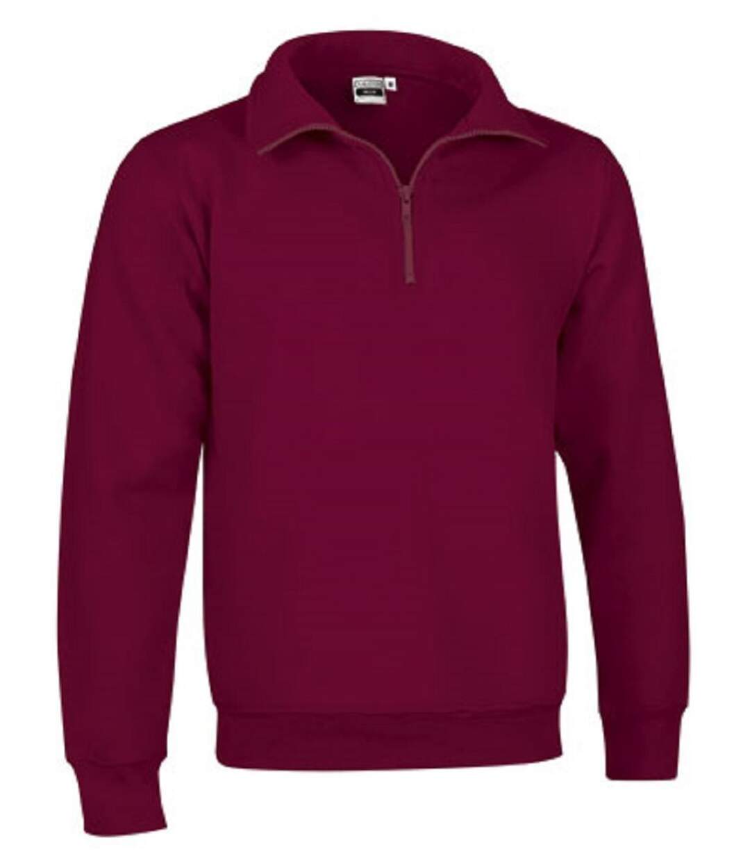 Sweat col camionneur zippé - REF WOOD - rouge bordeaux