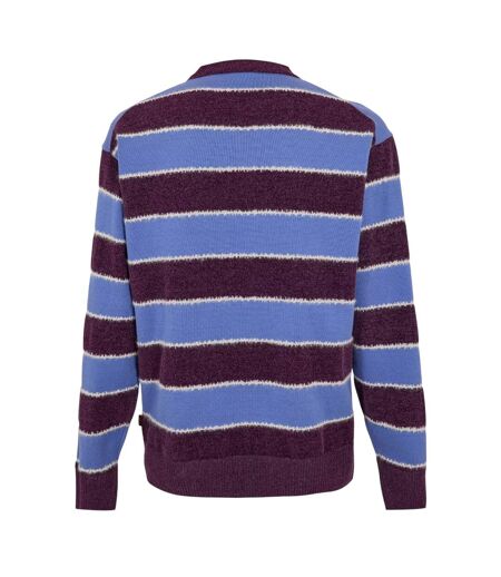 Mens Striped Sweater Top Purple Blue Boss