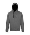 Awdis - Sweatshirt à capuche et fermeture zippée - Homme (Gris foncé/Noir) - UTRW182