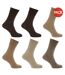 Lot de 6 Chaussettes non-élastiquée paires homme marron Universal Textiles