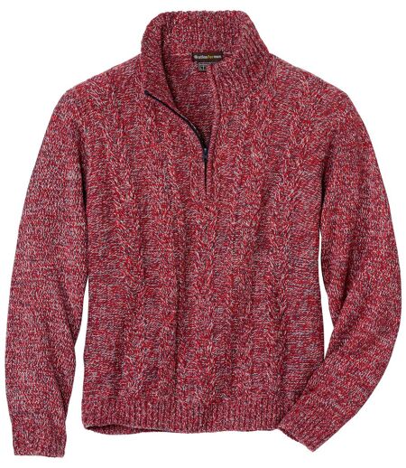 Pull Camionneur Zippé en Tricot Torsadé 