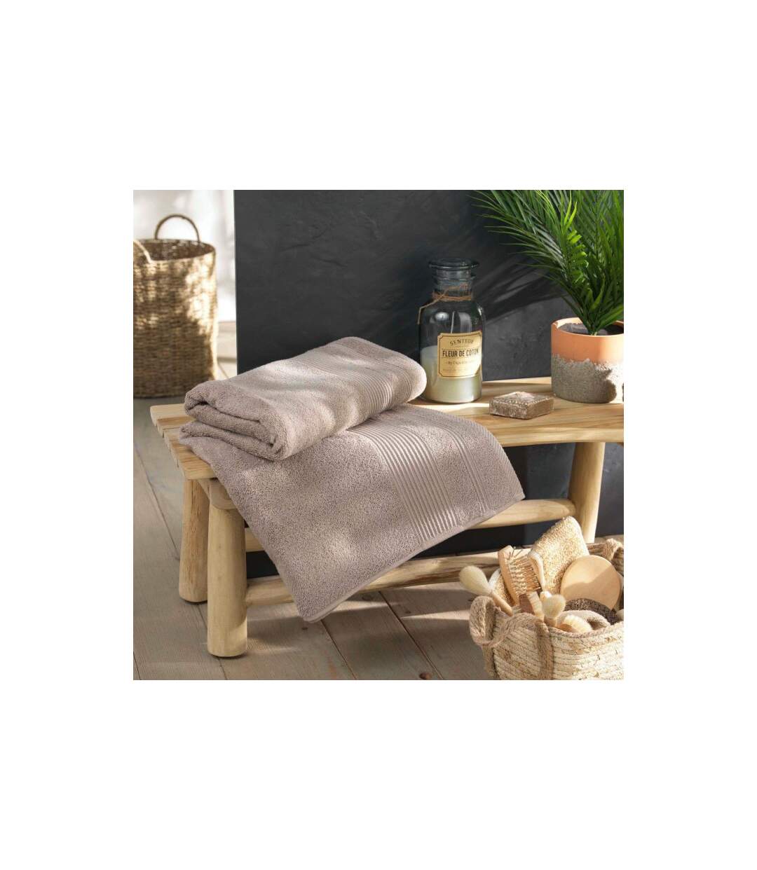 Drap de Bain Tendresse 90x150cm Taupe-3