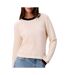 Pull beige femme calvin klein jeans waffle-1