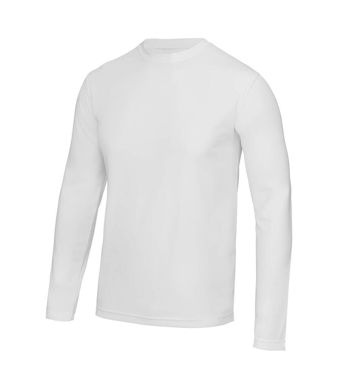 Just Cool Mens Long Sleeve Cool Sports Performance Plain T-Shirt (Arctic White) - UTRW684-2