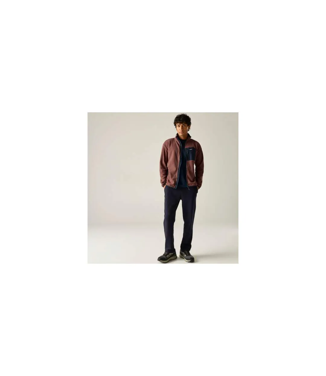 Mens Frankie Full Zip Fleece Jacket Dark Cherry Navy Regatta-1