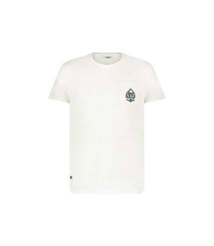 tshirt col rond avec poche plaquée poitrine et petit print as de pique, et grand print dans le dos as de pique et tête de mort DICE