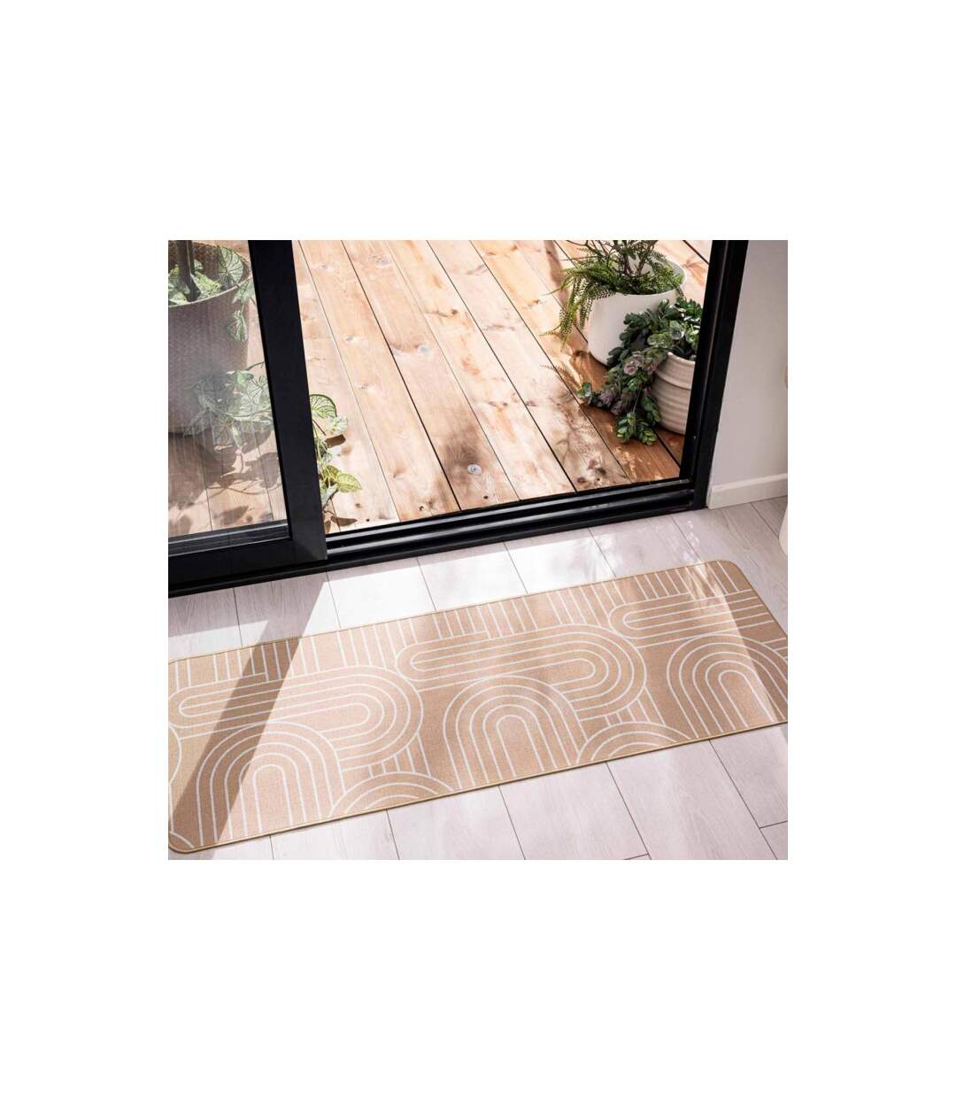 Tapis Déco Imprimé Modul 45x120cm Naturel & Blanc-4