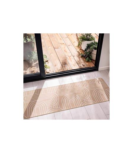 Tapis Déco Imprimé Modul 45x120cm Naturel & Blanc