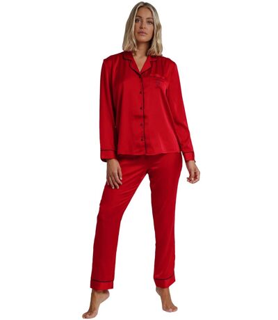 Pyjama satin tenue d'intérieur chemise et pantalon Classic Admas