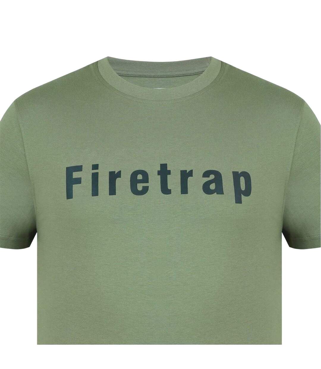 T-shirt Motif/style Logo Homme Vert Kaki Firetrap-3