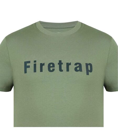 T-shirt Motif/style Logo Homme Vert Kaki Firetrap