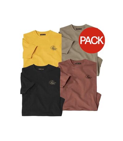 T-shirts homme jaune / taupe / noir / terre cuite Atlas For Men