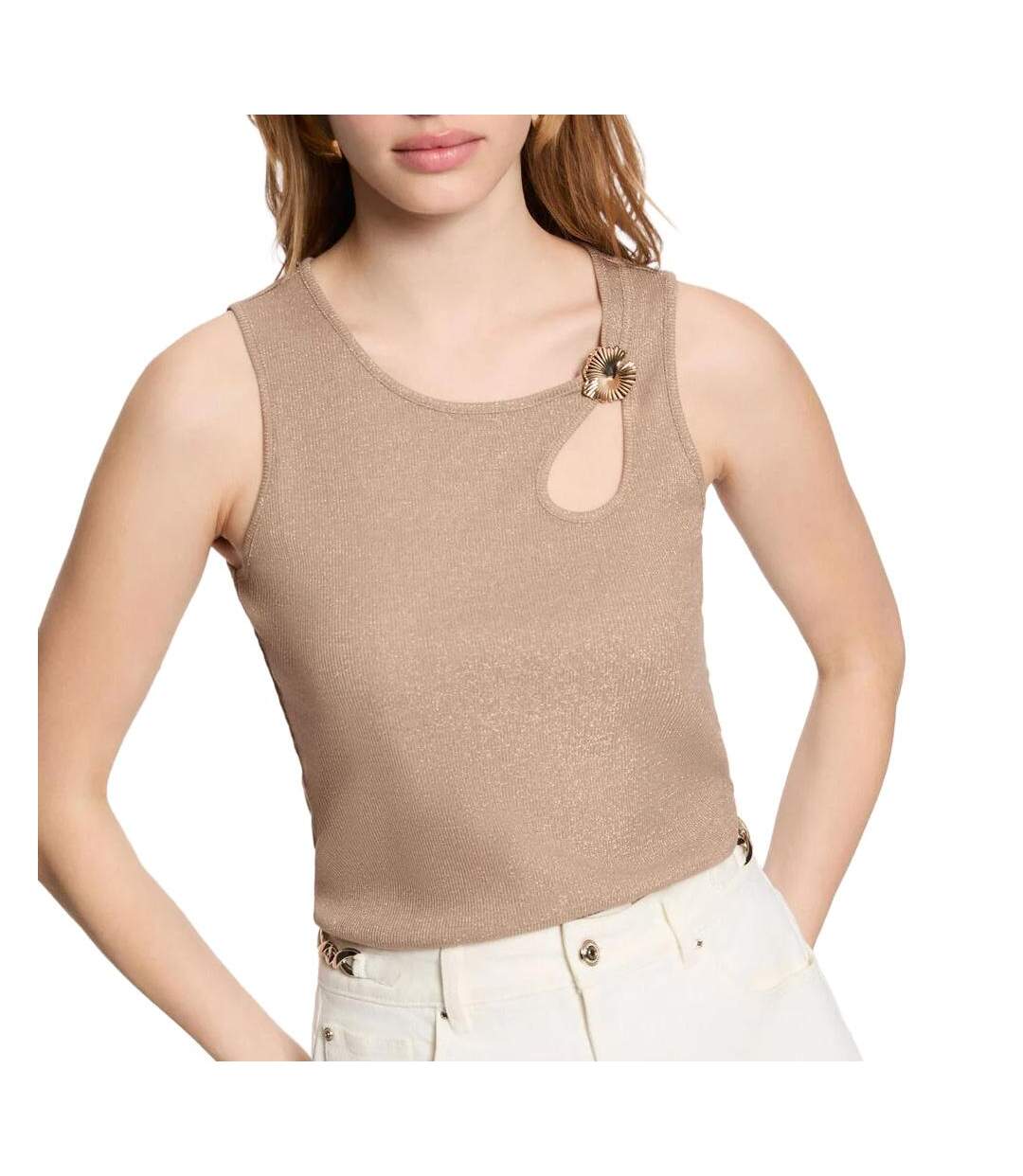 Débardeur beige femme morgan desia-1