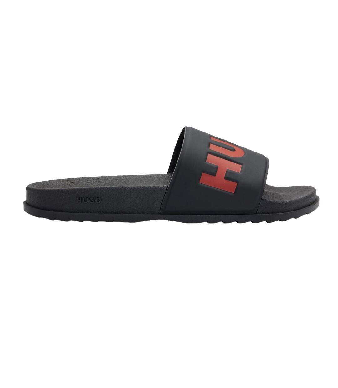 Mens Open Toe Flat Slides Black Hugo-2