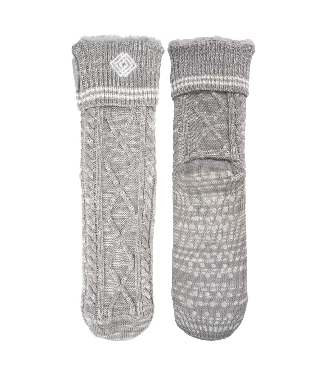 Isotoner Chaussettes d'intérieur homme maille fourrées - picots antidérapants-2