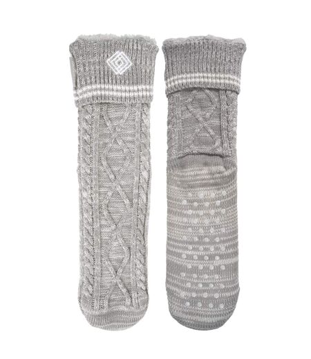 Isotoner Chaussettes d'intérieur homme maille fourrées - picots antidérapants