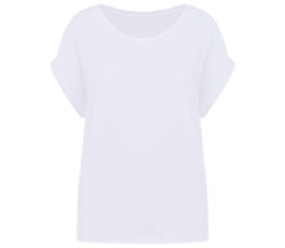T-shirt écoresponsable manches à revers - Femme - PAT309 - blanc