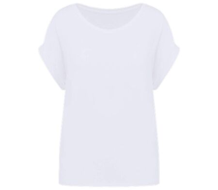 T-shirt écoresponsable manches à revers - Femme - PAT309 - blanc