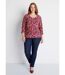 T-shirt court col rond manches 3/4 imprimé-3