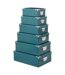 Set de 6 Boîtes de Rangement Uni 48cm Bleu Pétrole-1