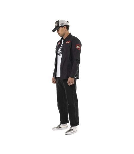 Chemise homme manches longues en popeline patchs et logo dos Pick Vondutch